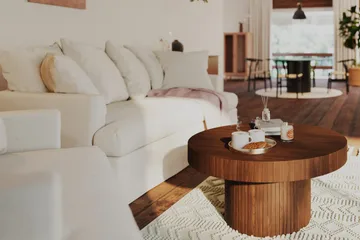 Kopparbo Runt Soffbord 90 cm - Valnöt / Trä / Mörkbrunt - Möbler - Bord & matgrupp - Soffbord