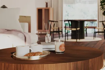 Kopparbo Runt Soffbord 90 cm - Valnöt / Trä / Mörkbrunt - Möbler - Bord & matgrupp - Soffbord