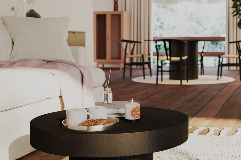 Kopparbo Soffbord 75 cm Runt Svart - Svart trä - Möbler - Bord & matgrupp - Soffbord