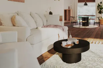 Kopparbo Soffbord 75 cm Runt Svart - Svart trä - Möbler - Bord & matgrupp - Soffbord