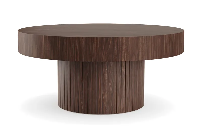 Kopparbo Soffbord 75 cm Runt Valnöt, Mörkbrunt valnötsträ