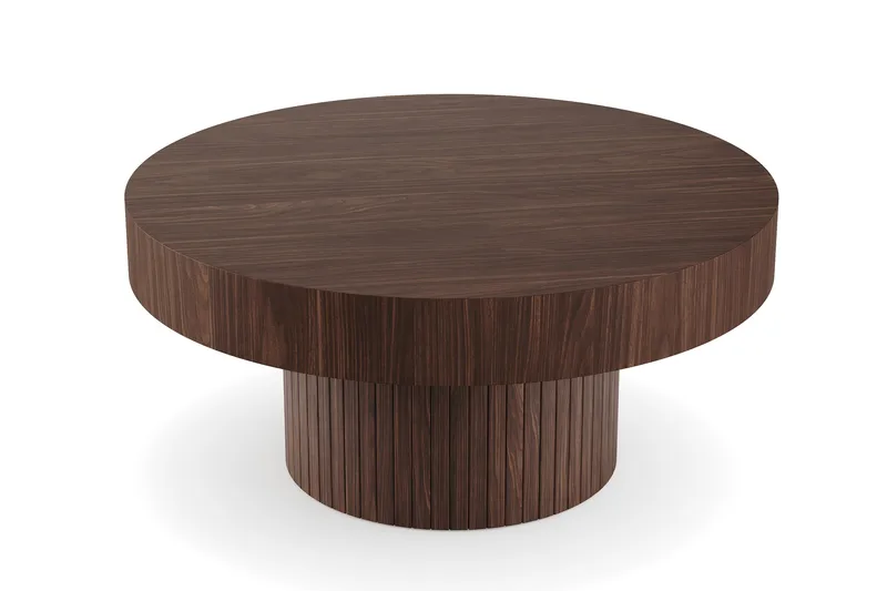 Kopparbo Soffbord 75 cm Runt Valnöt - Mörkbrunt valnötsträ - Möbler - Bord & matgrupp - Soffbord