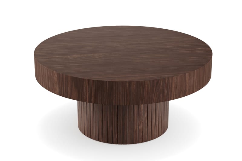 Kopparbo Soffbord 75 cm Runt Valnöt - Mörkbrunt valnötsträ - Möbler - Bord & matgrupp - Soffbord