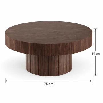 Kopparbo Soffbord 75 cm Runt Valnöt - Valnöt - Möbler - Bord & matgrupp - Soffbord