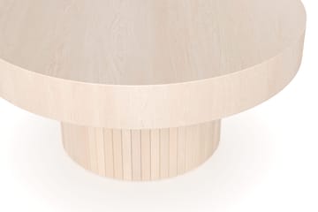 Kopparbo Soffbord 75 cm Runt Vitlaserad Ek - Ljust vitlaserat ekträ - Möbler - Bord & matgrupp - Soffbord