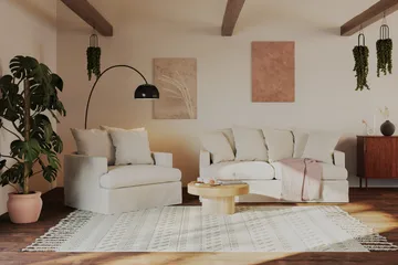 Kopparbo Soffbord 75 cm Runt Vitlaserad Ek - Vitlaserad ek - Möbler - Bord & matgrupp - Soffbord