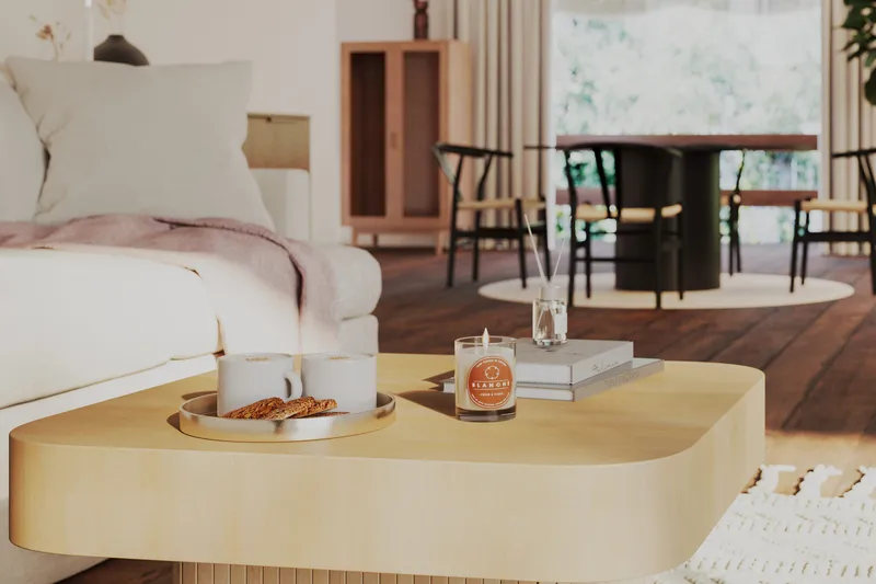 Kopparbo Soffbord 80 cm - Ljust vitlaserat ekträ - Möbler - Bord & matgrupp - Soffbord