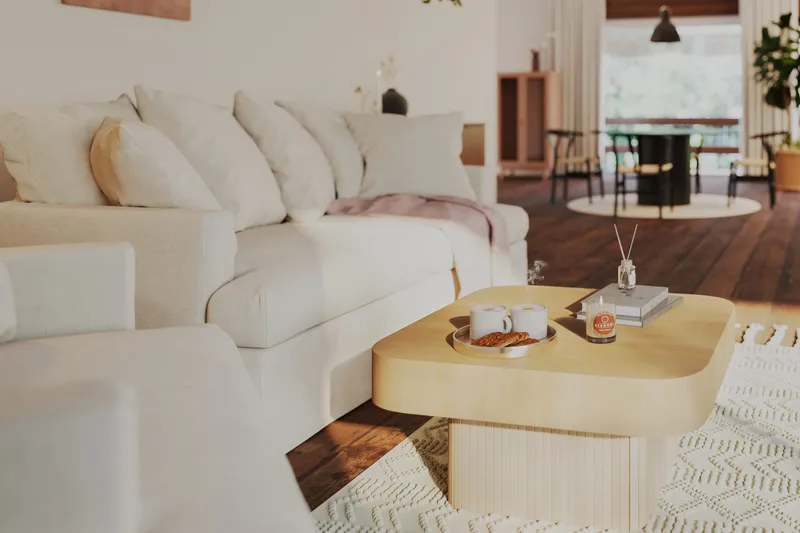 Kopparbo Soffbord 80 cm - Ljust vitlaserat ekträ - Möbler - Bord & matgrupp - Soffbord