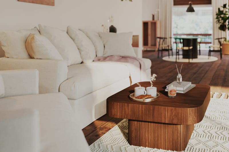 Kopparbo soffbord 80 cm Valnöt - Mörkbrunt valnötsträ - Möbler - Bord & matgrupp - Soffbord