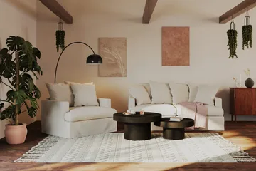 Kopparbo Soffbord 90 cm Runt Svart - Svart trä - Möbler - Bord & matgrupp - Soffbord