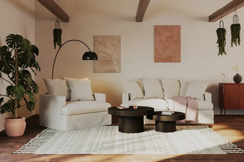 Kopparbo Soffbord 90 cm Runt Svart - Svart trä - Möbler - Bord & matgrupp - Soffbord