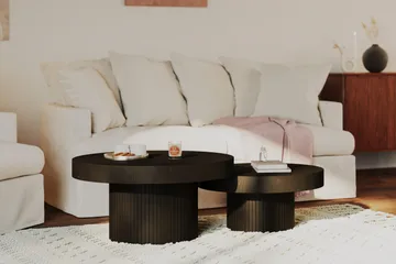 Kopparbo Soffbord 90 cm Runt Svart - Svartlaserad ek - Möbler - Bord & matgrupp - Soffbord