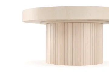 Kopparbo Soffbord 90 cm Runt Vitlaserad Ek - Ljust vitlaserat ekträ - Möbler - Bord & matgrupp - Soffbord