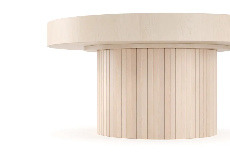 Kopparbo Soffbord 90 cm Runt Vitlaserad Ek - Ljust vitlaserat ekträ - Möbler - Bord & matgrupp - Soffbord