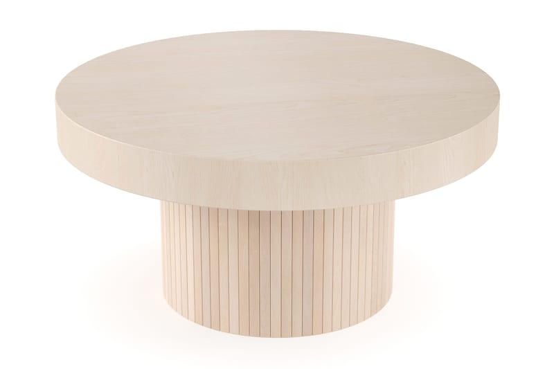 Kopparbo Soffbord 90 cm Runt Vitlaserad Ek - Ljust vitlaserat ekträ - Möbler - Bord & matgrupp - Soffbord