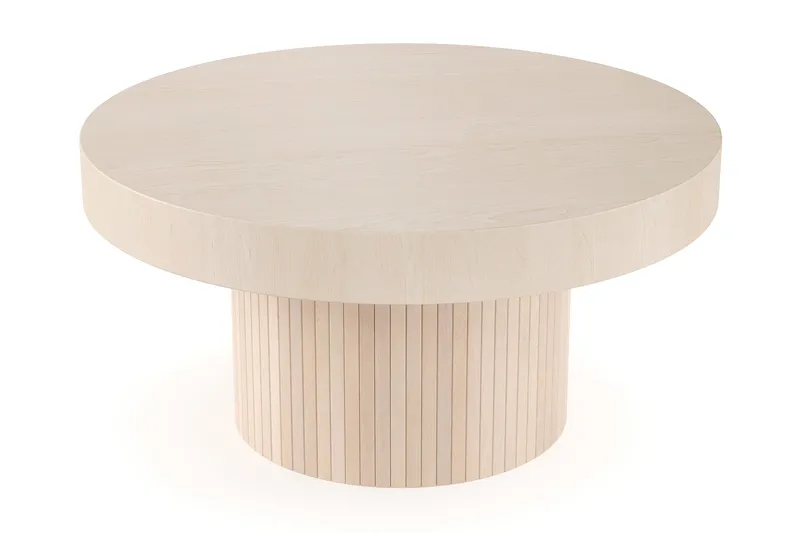 Kopparbo Soffbord 90 cm Runt Vitlaserad Ek - Ljust vitlaserat ekträ - Möbler - Bord & matgrupp - Soffbord