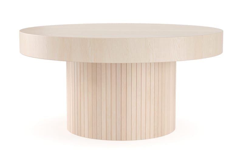 Kopparbo Soffbord 90 cm Runt Vitlaserad Ek, Ljust vitlaserat ekträ