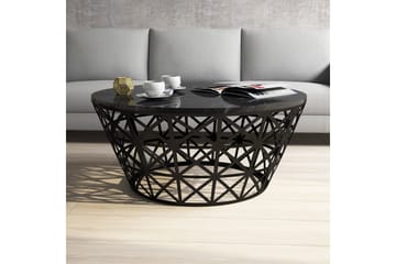Koraleigh Soffbord 90 cm Runt Marmormönster - Svart - Möbler - Bord & matgrupp - Soffbord