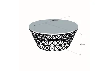 Koraleigh Soffbord 90 cm Runt Marmormönster - Svart - Möbler - Bord & matgrupp - Soffbord