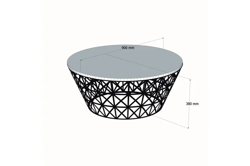 Koraleigh Soffbord 90 cm Runt Marmormönster - Svart - Möbler - Bord & matgrupp - Soffbord