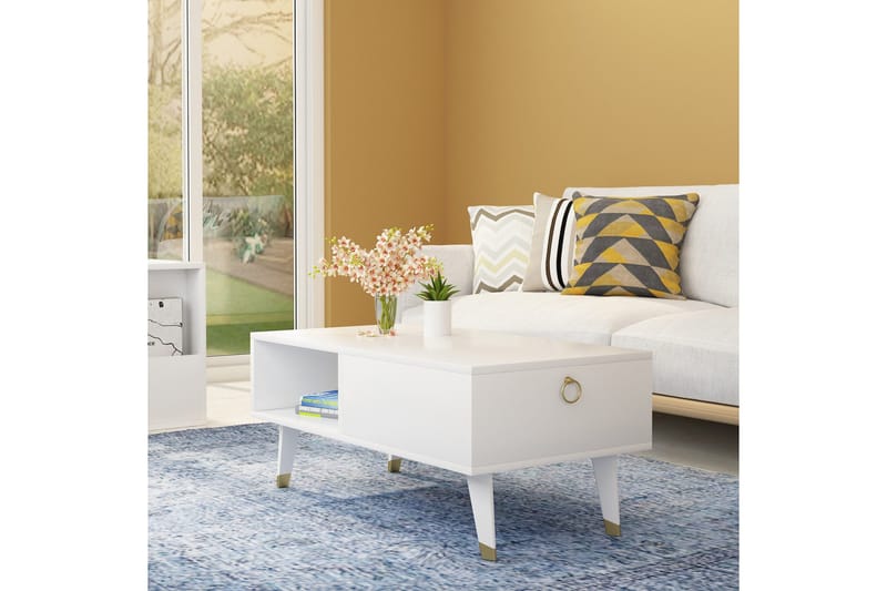 Koruco Soffbord 90x42,4x90 cm - Vit - Möbler - Bord & matgrupp - Soffbord