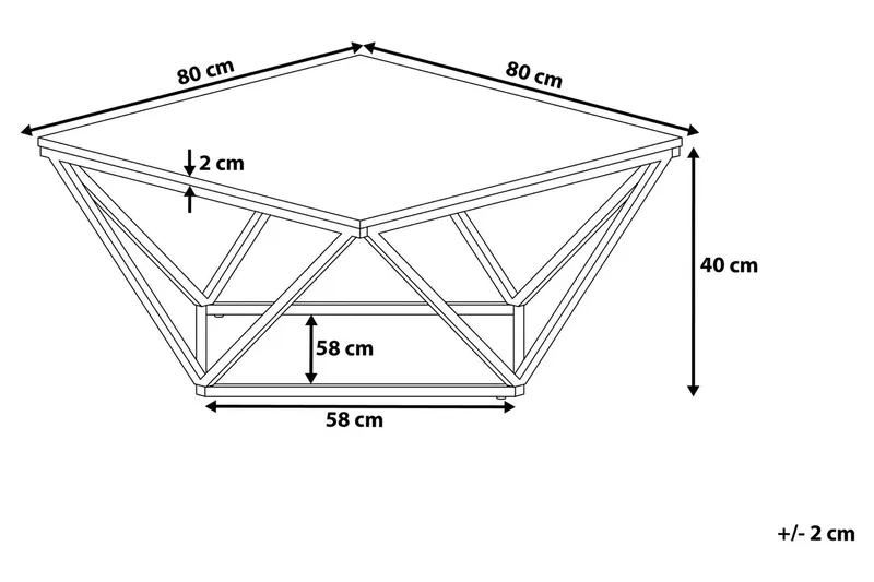 Kubsch Kaffebord Marmormönster - Svart - Möbler - Bord & matgrupp - Soffbord