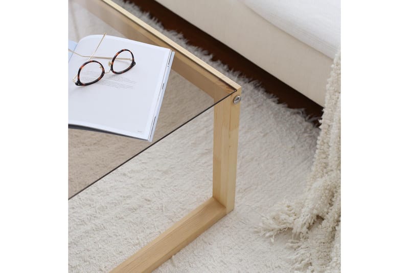 Kuselov Soffbord 85 cm - Ljus Natur/Glas - Möbler - Bord & matgrupp - Soffbord
