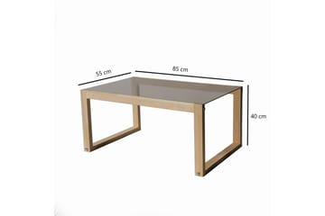 Kuselov Soffbord 85 cm - Ljus Natur/Glas - Möbler - Bord & matgrupp - Soffbord