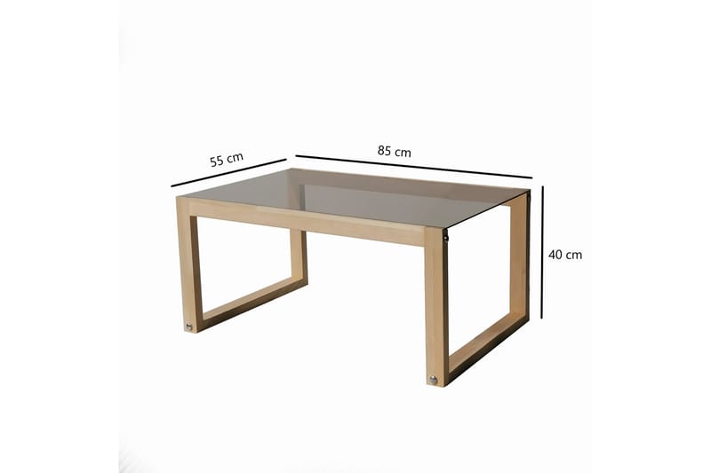 Kuselov Soffbord 85 cm - Ljus Natur/Glas - Möbler - Bord & matgrupp - Soffbord