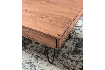 Langner Soffbord 60 cm med Förvaring 2 Lådor + Hyllor - Akacia/Svart - Möbler - Bord & matgrupp - Soffbord - Soffbord med förvaring