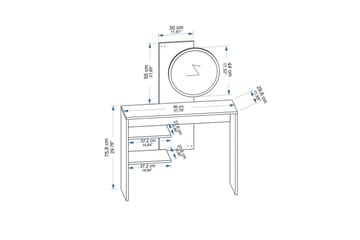 Laxman Sminkbord 96 cm - Blå/Antracit - Möbler - Bord & matgrupp - Soffbord - Kistbord