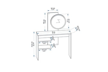 Laxman Sminkbord 96 cm - Blå/Vit - Möbler - Bord & matgrupp - Soffbord - Kistbord