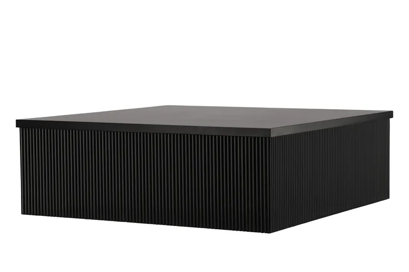 Lenox Kvadratiskt Soffbord 90 cm i Trä med Räfflad Sarg - Svart - Möbler - Bord & matgrupp - Soffbord