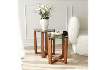 Liepene Satsbord 50x40x50 cm Runt - Brun - Möbler - Bord & matgrupp - Soffbord