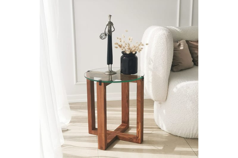 Liepene Satsbord 50x40x50 cm Runt - Brun - Möbler - Bord & matgrupp - Soffbord