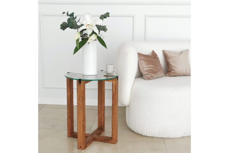 Liepene Satsbord 50x40x50 cm Runt - Brun - Möbler - Bord & matgrupp - Soffbord