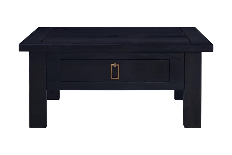 Soffbord ljus svart 68x68x30 cm massiv mahogny - Svart - Soffbord