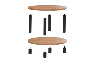 Lofita Soffbord 70x43,7x70 cm Runt - Brun/Svart - Möbler - Bord & matgrupp - Soffbord - Soffbord med förvaring