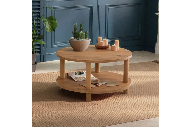 Lofita Soffbord 70x43,7x70 cm Runt - Grön - Möbler - Bord & matgrupp - Soffbord - Soffbord med förvaring