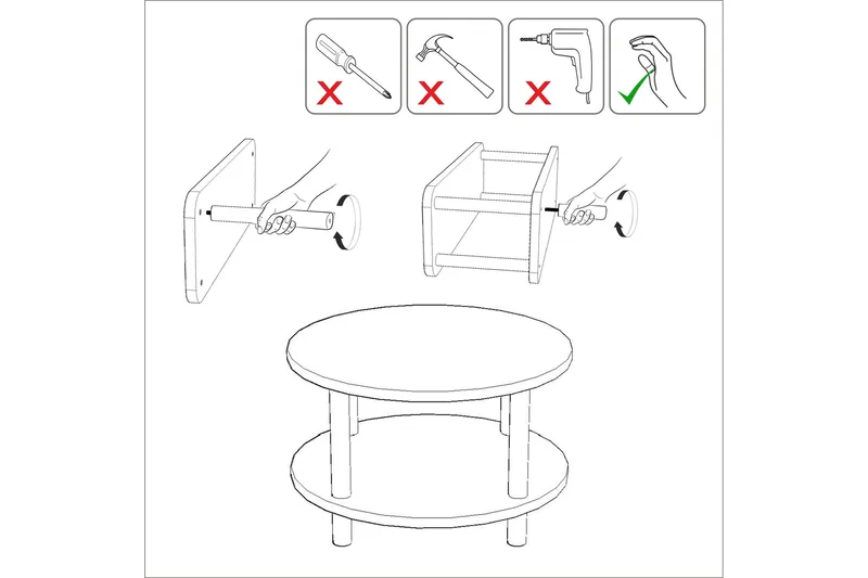 Lofita Soffbord 70x43,7x70 cm Runt - Grön - Möbler - Bord & matgrupp - Soffbord - Soffbord med förvaring