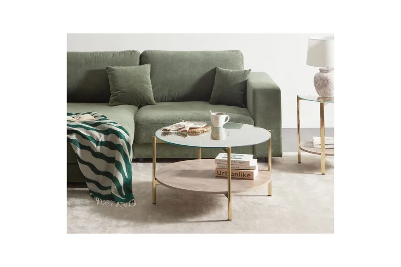 Soffbord Lovell Guld/ljust trä - Guld/ljust trä - Möbler - Bord & matgrupp - Soffbord