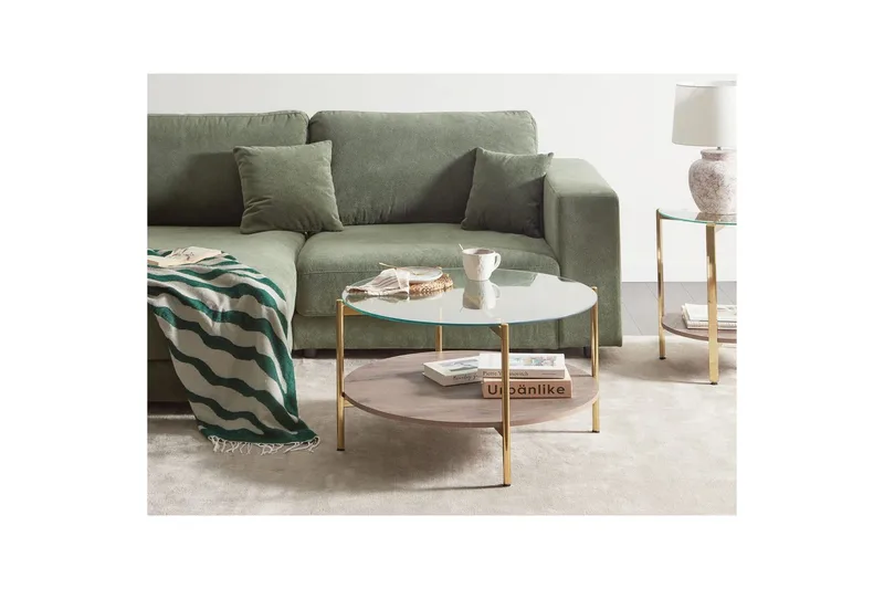 Soffbord Lovell Guld/mörkt trä - Guld/mörkt trä - Möbler - Bord & matgrupp - Soffbord