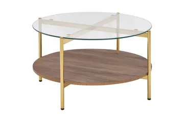 Soffbord Lovell Guld/mörkt trä - Guld/mörkt trä - Möbler - Bord & matgrupp - Soffbord