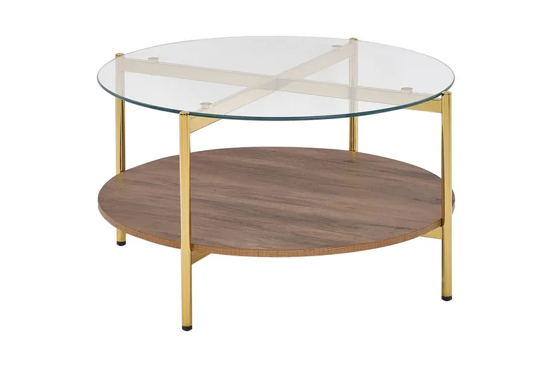 Soffbord Lovell Guld/mörkt trä - Guld/mörkt trä - Möbler - Bord & matgrupp - Soffbord