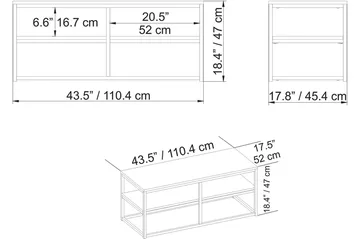 Lunnom Soffbord 110 cm med Förvaring Hylla - Brun/Svart - Möbler - Bord & matgrupp - Soffbord - Soffbord med förvaring