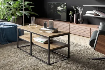 Lunnom Soffbord 110 cm med Förvaring Hylla - Brun/Svart - Möbler - Bord & matgrupp - Soffbord - Soffbord med förvaring