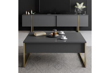 Luxe Soffbord 90x40 cm Svart/Guld - Hanah Home - Möbler - Bord & matgrupp - Soffbord