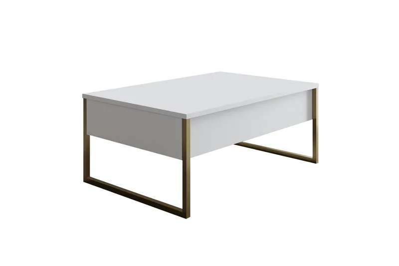 Luxe Soffbord 90x40 cm Vit/Guld - Hanah Home - Möbler - Bord & matgrupp - Soffbord