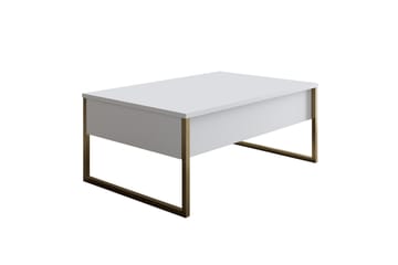 Soffbord Luxe 90x40 cm Vit/Guld