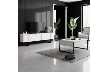 Luxe Soffbord 90x40 cm Vit/Svart - Hanah Home - Möbler - Bord & matgrupp - Soffbord